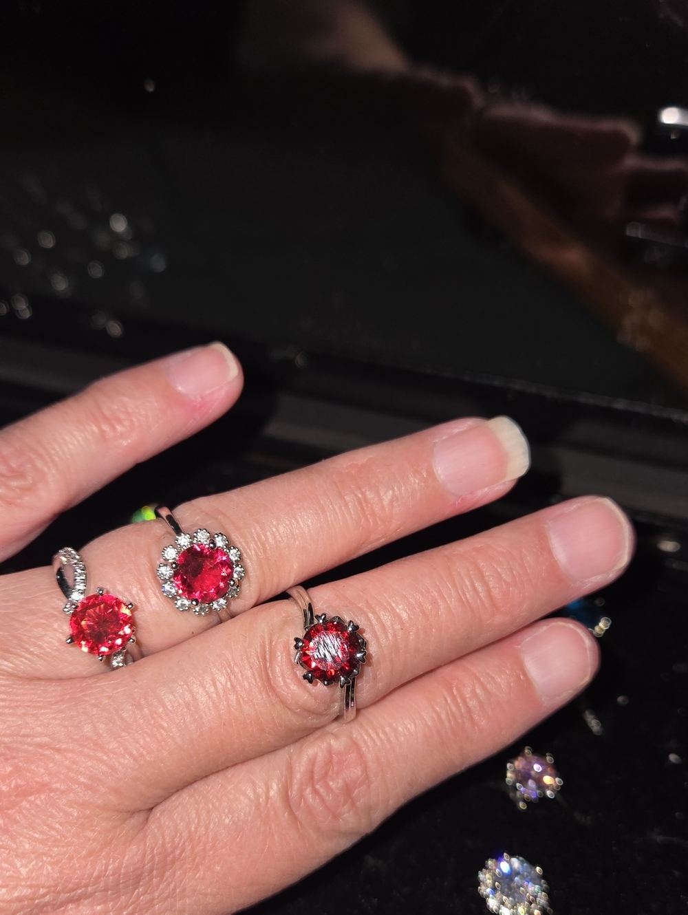 Set Of 17 Rings Women's Adjustable Multi-Color Gemstone Ring Collection - Picture 8 of 9